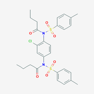 molecular formula C28H31ClN2O6S2 B3744278 N,N'-(2-chloro-1,4-phenylene)bis{N-[(4-methylphenyl)sulfonyl]butanamide} 