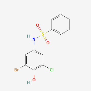 molecular formula C12H9BrClNO3S B3744288 N-(3-bromo-5-chloro-4-hydroxyphenyl)benzenesulfonamide 