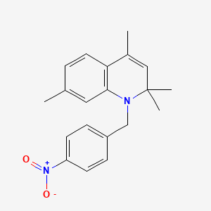 molecular formula C20H22N2O2 B3744292 2,2,4,7-tetramethyl-1-(4-nitrobenzyl)-1,2-dihydroquinoline 