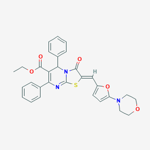 ethyl 2-{[5-(4-morpholinyl)-2-furyl]methylene}-3-oxo-5,7-diphenyl-2,3-dihydro-5H-[1,3]thiazolo[3,2-a]pyrimidine-6-carboxylate