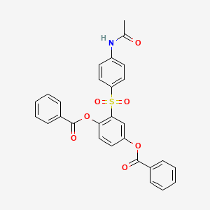 molecular formula C28H21NO7S B3744324 2-{[4-(acetylamino)phenyl]sulfonyl}-1,4-phenylene dibenzoate 