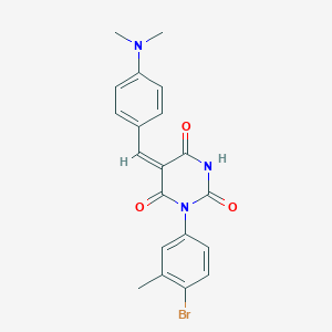 (5E)-1-(4-bromo-3-methylphenyl)-5-[4-(dimethylamino)benzylidene]pyrimidine-2,4,6(1H,3H,5H)-trione
