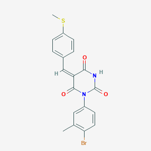 (5E)-1-(4-bromo-3-methylphenyl)-5-[4-(methylsulfanyl)benzylidene]pyrimidine-2,4,6(1H,3H,5H)-trione