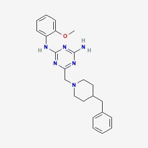 molecular formula C23H28N6O B3744383 6-[(4-benzyl-1-piperidinyl)methyl]-N-(2-methoxyphenyl)-1,3,5-triazine-2,4-diamine 