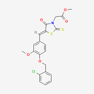 molecular formula C21H18ClNO5S2 B3744408 methyl (5-{4-[(2-chlorobenzyl)oxy]-3-methoxybenzylidene}-4-oxo-2-thioxo-1,3-thiazolidin-3-yl)acetate 