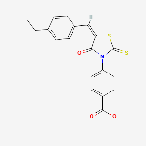 molecular formula C20H17NO3S2 B3744412 methyl 4-[5-(4-ethylbenzylidene)-4-oxo-2-thioxo-1,3-thiazolidin-3-yl]benzoate 
