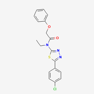 molecular formula C18H16ClN3O2S B3744429 N-[5-(4-chlorophenyl)-1,3,4-thiadiazol-2-yl]-N-ethyl-2-phenoxyacetamide 