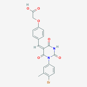 (4-{(E)-[1-(4-bromo-3-methylphenyl)-2,4,6-trioxotetrahydropyrimidin-5(2H)-ylidene]methyl}phenoxy)acetic acid