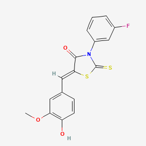 molecular formula C17H12FNO3S2 B3744445 3-(3-fluorophenyl)-5-(4-hydroxy-3-methoxybenzylidene)-2-thioxo-1,3-thiazolidin-4-one 