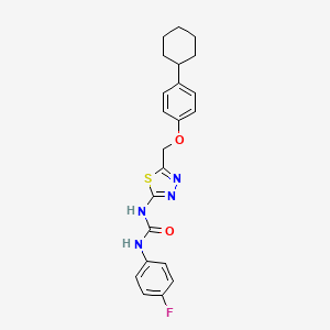 molecular formula C22H23FN4O2S B3744470 N-{5-[(4-cyclohexylphenoxy)methyl]-1,3,4-thiadiazol-2-yl}-N'-(4-fluorophenyl)urea 