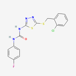molecular formula C16H12ClFN4OS2 B3744474 N-{5-[(2-chlorobenzyl)thio]-1,3,4-thiadiazol-2-yl}-N'-(4-fluorophenyl)urea 
