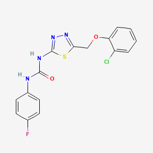 molecular formula C16H12ClFN4O2S B3744488 N-{5-[(2-chlorophenoxy)methyl]-1,3,4-thiadiazol-2-yl}-N'-(4-fluorophenyl)urea 