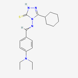 molecular formula C19H27N5S B3744558 5-cyclohexyl-4-{[4-(diethylamino)benzylidene]amino}-4H-1,2,4-triazole-3-thiol 