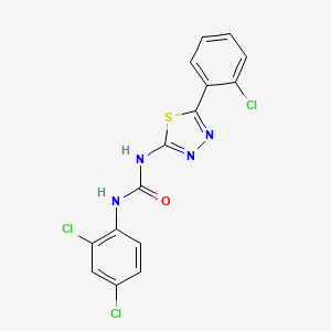 molecular formula C15H9Cl3N4OS B3744572 N-[5-(2-chlorophenyl)-1,3,4-thiadiazol-2-yl]-N'-(2,4-dichlorophenyl)urea 