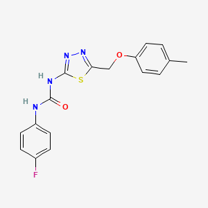 molecular formula C17H15FN4O2S B3744578 N-(4-fluorophenyl)-N'-{5-[(4-methylphenoxy)methyl]-1,3,4-thiadiazol-2-yl}urea 