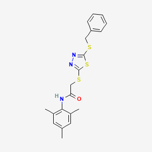 molecular formula C20H21N3OS3 B3744586 2-{[5-(benzylthio)-1,3,4-thiadiazol-2-yl]thio}-N-mesitylacetamide CAS No. 477331-60-5