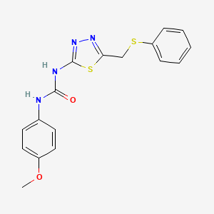 molecular formula C17H16N4O2S2 B3744590 N-(4-methoxyphenyl)-N'-{5-[(phenylthio)methyl]-1,3,4-thiadiazol-2-yl}urea 