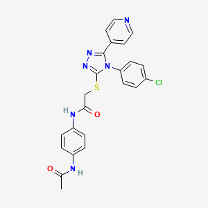 molecular formula C23H19ClN6O2S B3744611 N-[4-(acetylamino)phenyl]-2-{[4-(4-chlorophenyl)-5-(4-pyridinyl)-4H-1,2,4-triazol-3-yl]thio}acetamide 