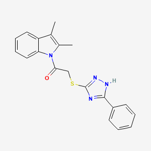 molecular formula C20H18N4OS B3744623 2,3-dimethyl-1-{[(5-phenyl-4H-1,2,4-triazol-3-yl)thio]acetyl}-1H-indole 