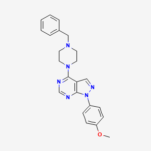 molecular formula C23H24N6O B3744626 4-(4-benzyl-1-piperazinyl)-1-(4-methoxyphenyl)-1H-pyrazolo[3,4-d]pyrimidine 