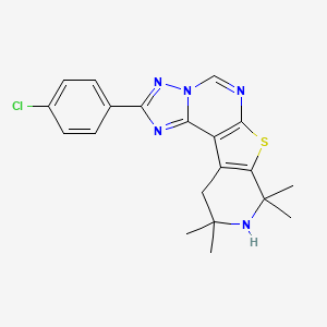 molecular formula C20H20ClN5S B3744628 2-(4-chlorophenyl)-8,8,10,10-tetramethyl-8,9,10,11-tetrahydropyrido[4',3':4,5]thieno[3,2-e][1,2,4]triazolo[1,5-c]pyrimidine 