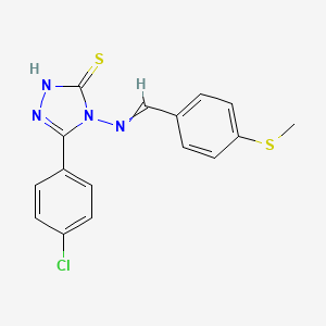 molecular formula C16H13ClN4S2 B3744629 5-(4-chlorophenyl)-4-{[4-(methylthio)benzylidene]amino}-4H-1,2,4-triazole-3-thiol 