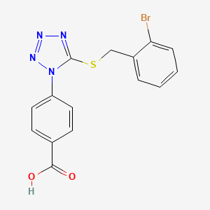 molecular formula C15H11BrN4O2S B3744630 4-{5-[(2-bromobenzyl)thio]-1H-tetrazol-1-yl}benzoic acid 