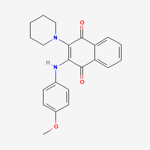 molecular formula C22H22N2O3 B3744634 2-[(4-methoxyphenyl)amino]-3-(1-piperidinyl)naphthoquinone 