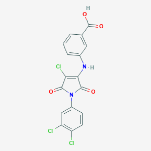 molecular formula C17H9Cl3N2O4 B374464 3-{[4-chloro-1-(3,4-dichlorophenyl)-2,5-dioxo-2,5-dihydro-1H-pyrrol-3-yl]amino}benzoic acid CAS No. 370572-21-7