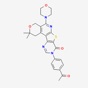 molecular formula C26H26N4O4S B3744650 9-(4-acetylphenyl)-2,2-dimethyl-5-(4-morpholinyl)-1,4-dihydro-2H-pyrano[4'',3'':4',5']pyrido[3',2':4,5]thieno[3,2-d]pyrimidin-8(9H)-one 