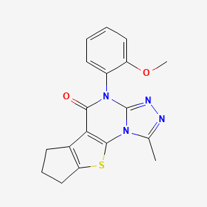 molecular formula C18H16N4O2S B3744657 4-(2-methoxyphenyl)-1-methyl-7,8-dihydro-6H-cyclopenta[4,5]thieno[3,2-e][1,2,4]triazolo[4,3-a]pyrimidin-5(4H)-one 