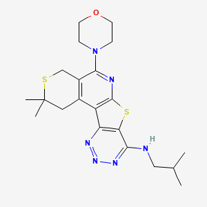molecular formula C21H28N6OS2 B3744664 N-isobutyl-2,2-dimethyl-5-(4-morpholinyl)-1,4-dihydro-2H-thiopyrano[4'',3'':4',5']pyrido[3',2':4,5]thieno[3,2-d][1,2,3]triazin-8-amine 