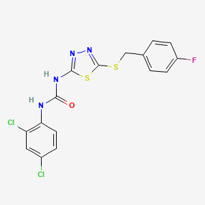 molecular formula C16H11Cl2FN4OS2 B3744667 N-(2,4-dichlorophenyl)-N'-{5-[(4-fluorobenzyl)thio]-1,3,4-thiadiazol-2-yl}urea 