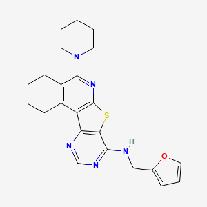molecular formula C23H25N5OS B3744685 N-(2-furylmethyl)-5-piperidin-1-yl-1,2,3,4-tetrahydropyrimido[4',5':4,5]thieno[2,3-c]isoquinolin-8-amine 
