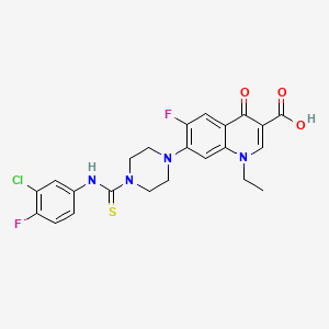 molecular formula C23H21ClF2N4O3S B3744691 7-(4-{[(3-chloro-4-fluorophenyl)amino]carbonothioyl}-1-piperazinyl)-1-ethyl-6-fluoro-4-oxo-1,4-dihydro-3-quinolinecarboxylic acid 