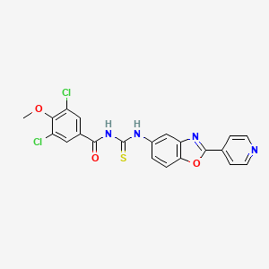 3,5-dichloro-4-methoxy-N-({[2-(4-pyridinyl)-1,3-benzoxazol-5-yl]amino}carbonothioyl)benzamide