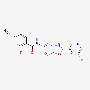 N-[2-(5-bromo-3-pyridinyl)-1,3-benzoxazol-5-yl]-4-cyano-2-fluorobenzamide