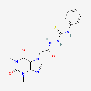 molecular formula C16H17N7O3S B3744727 2-[(1,3-dimethyl-2,6-dioxo-1,2,3,6-tetrahydro-7H-purin-7-yl)acetyl]-N-phenylhydrazinecarbothioamide CAS No. 70883-30-6
