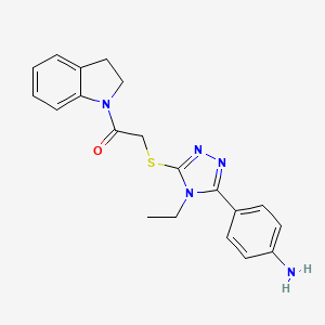 4-(5-{[2-(2,3-dihydro-1H-indol-1-yl)-2-oxoethyl]thio}-4-ethyl-4H-1,2,4-triazol-3-yl)aniline