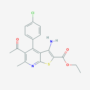 Ethyl 5-acetyl-3-amino-4-(4-chlorophenyl)-6-methylthieno[2,3-b]pyridine-2-carboxylate