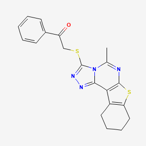 molecular formula C20H18N4OS2 B3744740 2-[(5-methyl-8,9,10,11-tetrahydro[1]benzothieno[3,2-e][1,2,4]triazolo[4,3-c]pyrimidin-3-yl)thio]-1-phenylethanone 