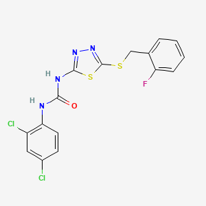 molecular formula C16H11Cl2FN4OS2 B3744752 N-(2,4-dichlorophenyl)-N'-{5-[(2-fluorobenzyl)thio]-1,3,4-thiadiazol-2-yl}urea 