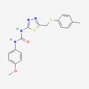 molecular formula C18H18N4O2S2 B3744754 N-(4-methoxyphenyl)-N'-(5-{[(4-methylphenyl)thio]methyl}-1,3,4-thiadiazol-2-yl)urea 