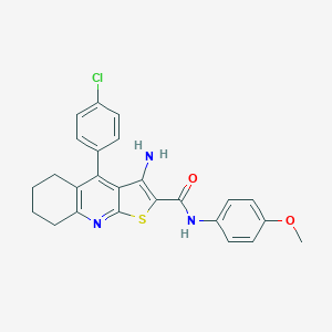3-amino-4-(4-chlorophenyl)-N-(4-methoxyphenyl)-5,6,7,8-tetrahydrothieno[2,3-b]quinoline-2-carboxamide