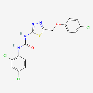 molecular formula C16H11Cl3N4O2S B3744760 N-{5-[(4-chlorophenoxy)methyl]-1,3,4-thiadiazol-2-yl}-N'-(2,4-dichlorophenyl)urea 