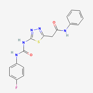 2-[5-({[(4-fluorophenyl)amino]carbonyl}amino)-1,3,4-thiadiazol-2-yl]-N-phenylacetamide