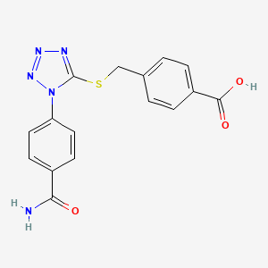 molecular formula C16H13N5O3S B3744770 4-[({1-[4-(aminocarbonyl)phenyl]-1H-tetrazol-5-yl}thio)methyl]benzoic acid 