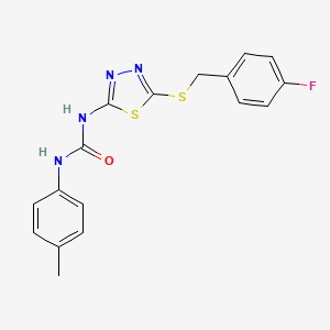 molecular formula C17H15FN4OS2 B3744785 N-{5-[(4-fluorobenzyl)thio]-1,3,4-thiadiazol-2-yl}-N'-(4-methylphenyl)urea 