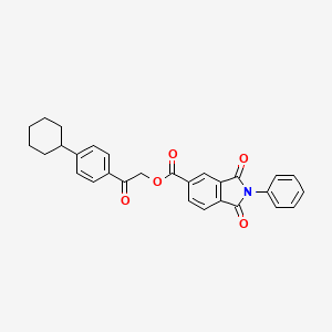 molecular formula C29H25NO5 B3744795 2-(4-cyclohexylphenyl)-2-oxoethyl 1,3-dioxo-2-phenyl-5-isoindolinecarboxylate 
