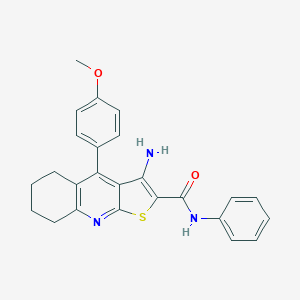molecular formula C25H23N3O2S B374480 3-amino-4-(4-methoxyphenyl)-N-phenyl-5,6,7,8-tetrahydrothieno[2,3-b]quinoline-2-carboxamide 